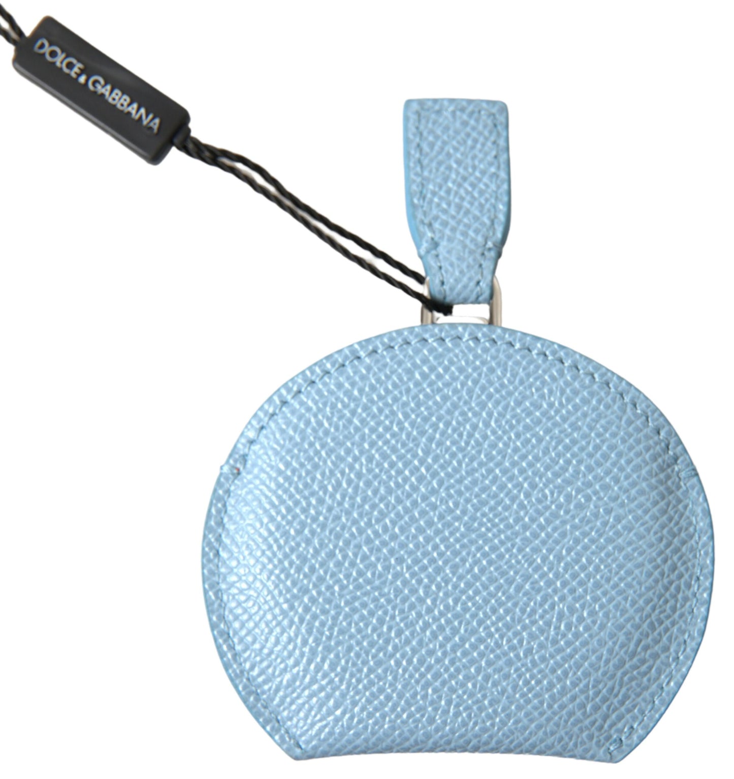 Dolce & Gabbana Elegant Leather Mirror Holder in Light Blue Dolce & Gabbana