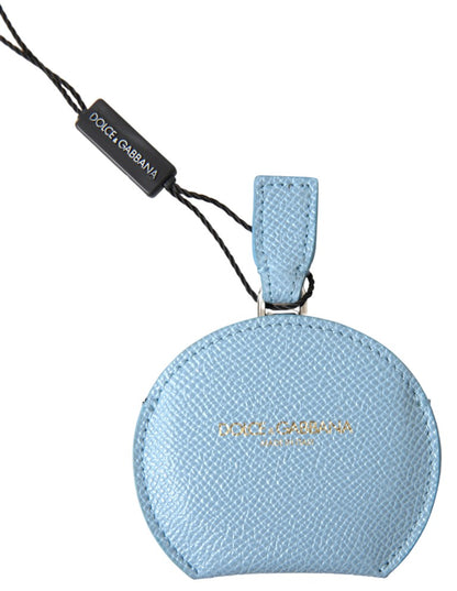 Dolce & Gabbana Elegant Leather Mirror Holder in Light Blue Dolce & Gabbana