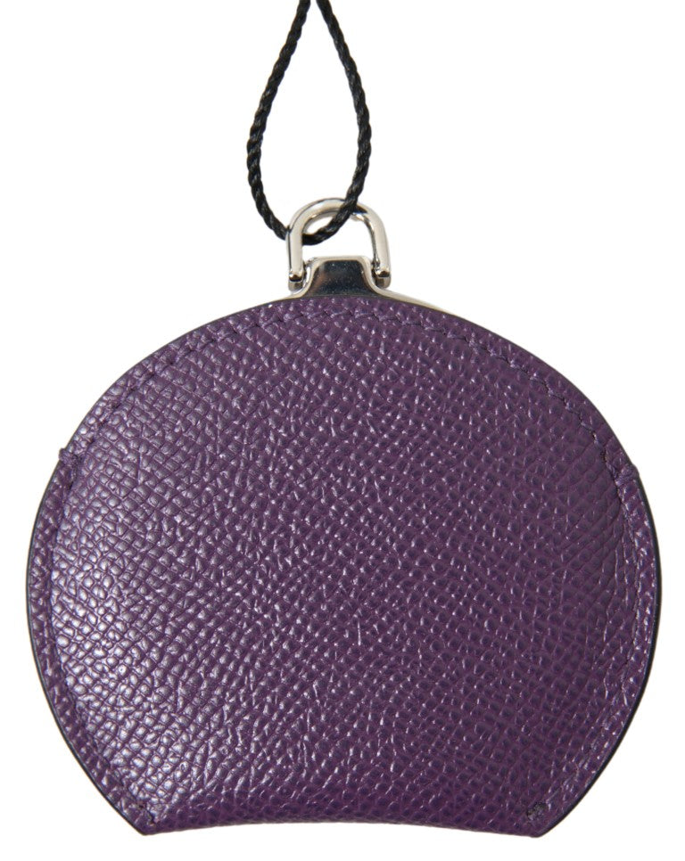 Dolce & Gabbana Elegant Purple Leather Mirror Holder Dolce & Gabbana