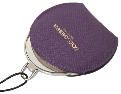 Dolce & Gabbana Elegant Purple Leather Mirror Holder Dolce & Gabbana