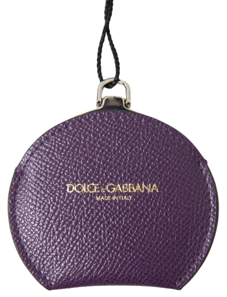 Dolce & Gabbana Elegant Purple Leather Mirror Holder Dolce & Gabbana