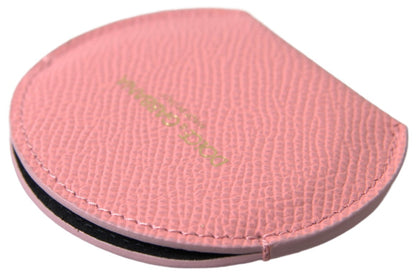 Dolce & Gabbana Chic Pink Leather Hand Mirror Holder Dolce & Gabbana