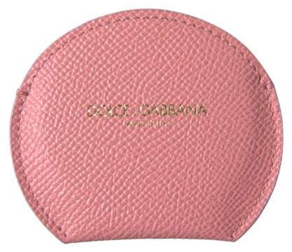 Dolce & Gabbana Chic Pink Leather Hand Mirror Holder Dolce & Gabbana