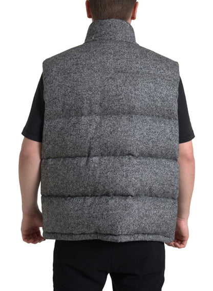 Dolce & Gabbana Elegant Chevron Knit Wool Blend Vest Jacket Dolce & Gabbana