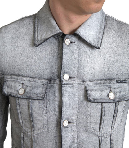 Dolce & Gabbana Elegant Gray Cotton Stretch Denim Jacket Dolce & Gabbana