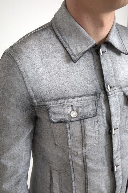 Dolce & Gabbana Elegant Gray Cotton Stretch Denim Jacket Dolce & Gabbana