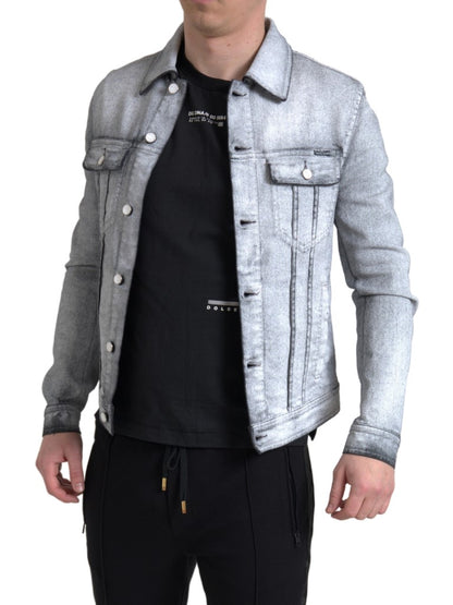 Dolce & Gabbana Elegant Gray Cotton Stretch Denim Jacket Dolce & Gabbana