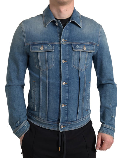 Dolce & Gabbana Elegant Blue Denim Stretch Jacket Dolce & Gabbana