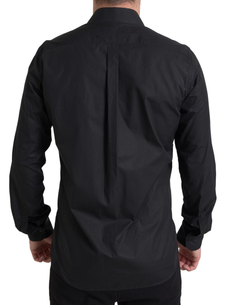 Dolce & Gabbana Elegant Black Gold Button Formal Shirt Dolce & Gabbana