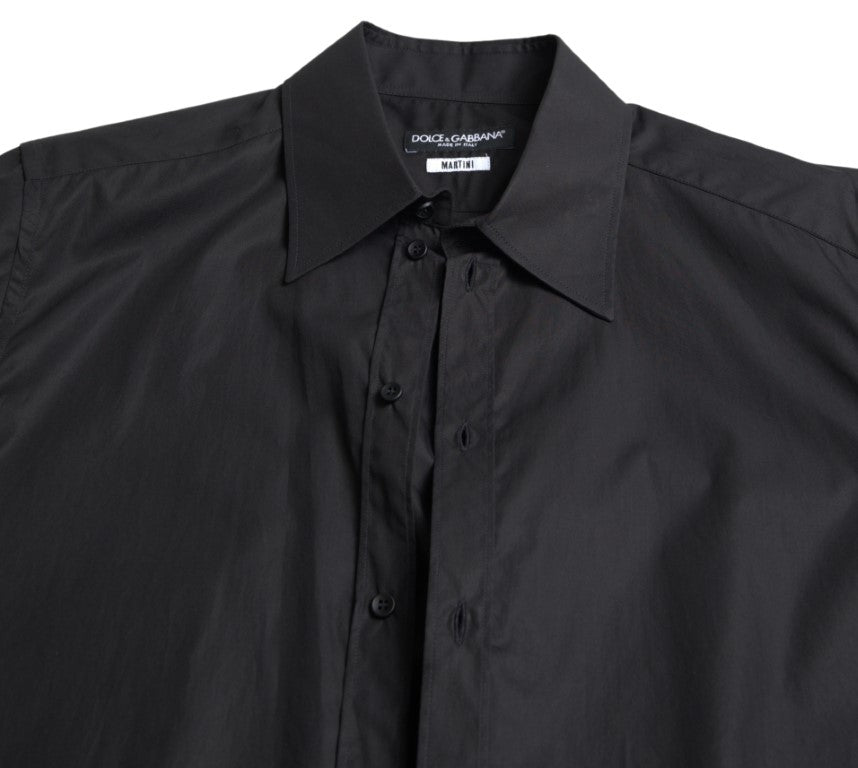 Dolce & Gabbana Elegant Black Gold Button Formal Shirt Dolce & Gabbana