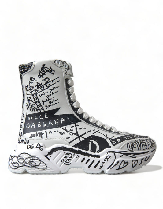 Dolce & Gabbana Daymaster Graffiti Print Mid Top Sneakers Dolce & Gabbana