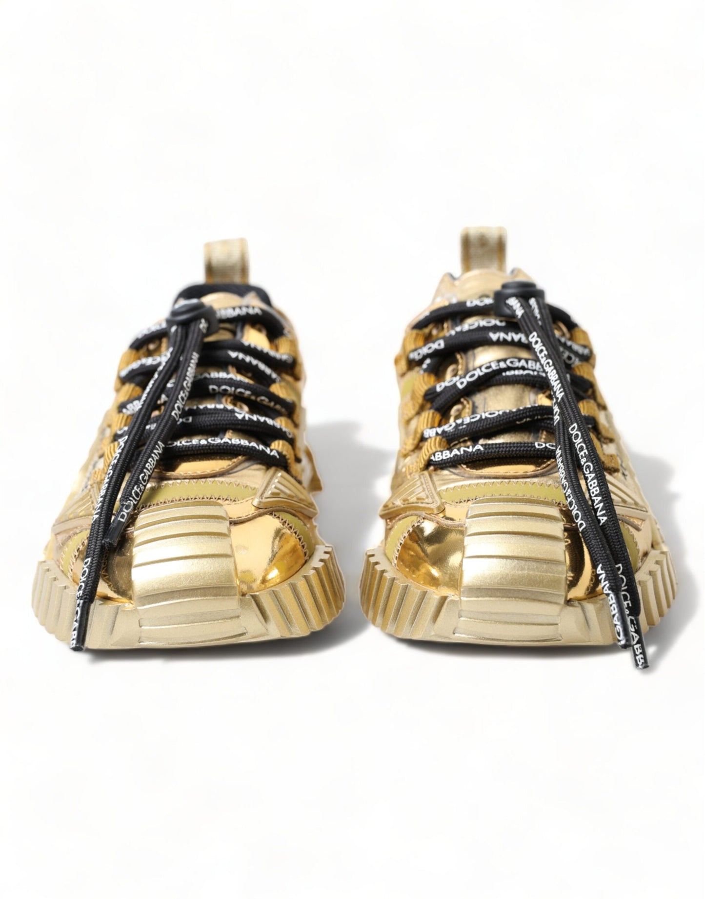 Dolce & Gabbana Gleaming Gold-Toned Luxury Sneakers Dolce & Gabbana