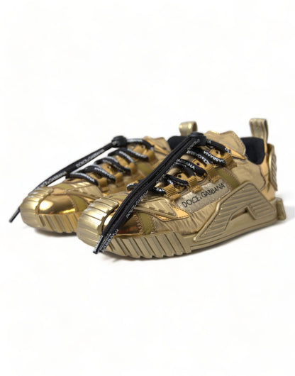 Dolce & Gabbana Gleaming Gold-Toned Luxury Sneakers Dolce & Gabbana