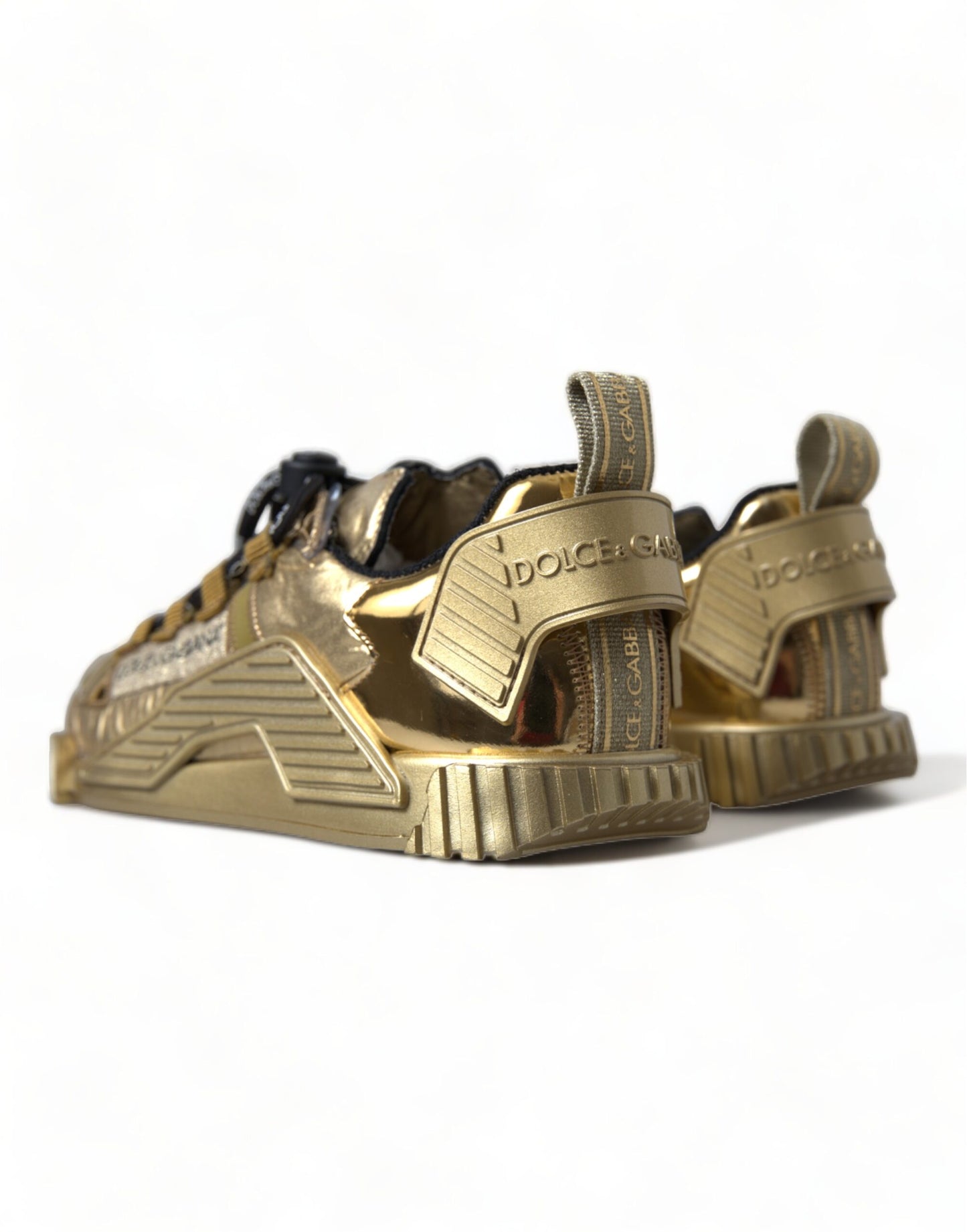 Dolce & Gabbana Gleaming Gold-Toned Luxury Sneakers Dolce & Gabbana