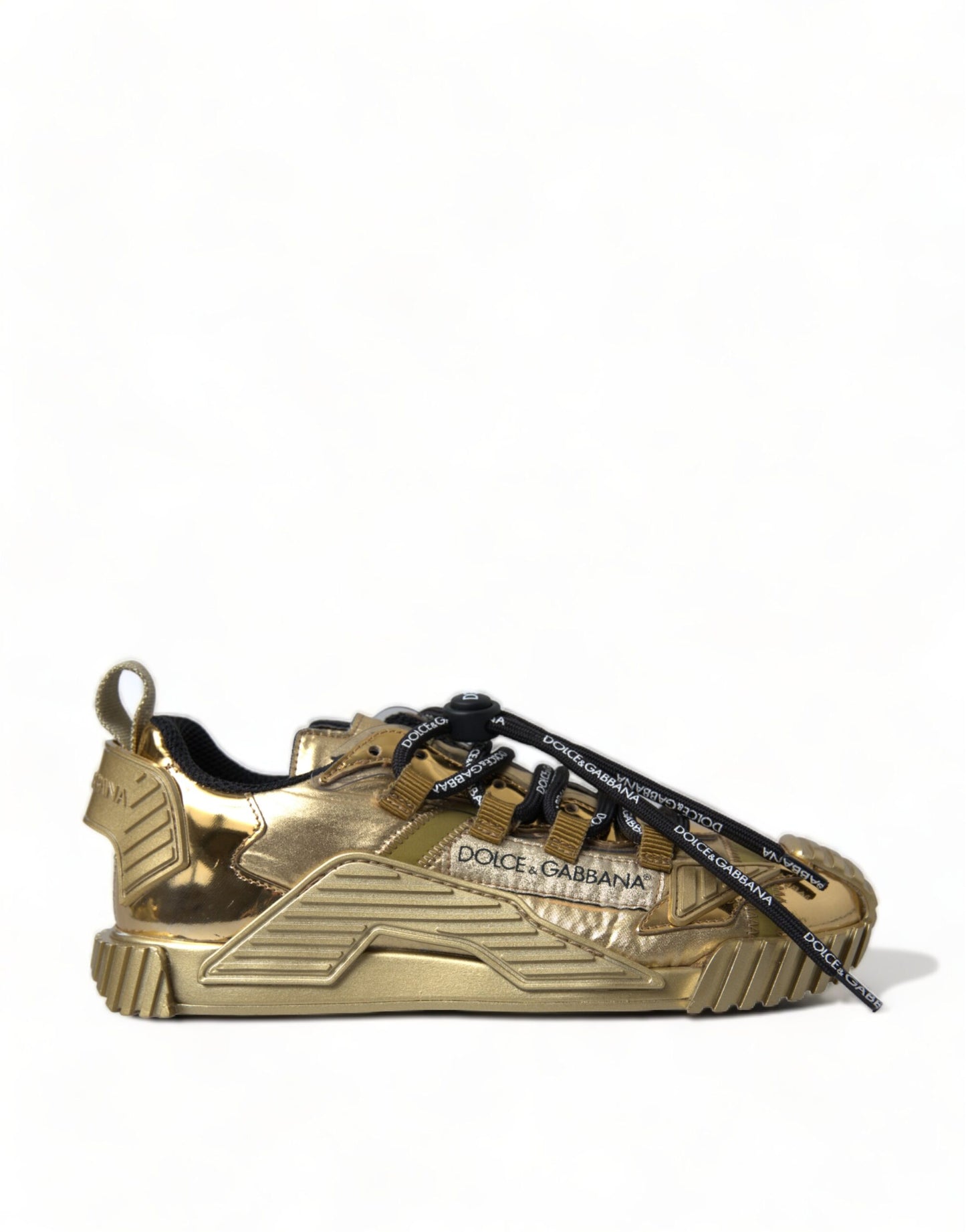 Dolce & Gabbana Gleaming Gold-Toned Luxury Sneakers Dolce & Gabbana