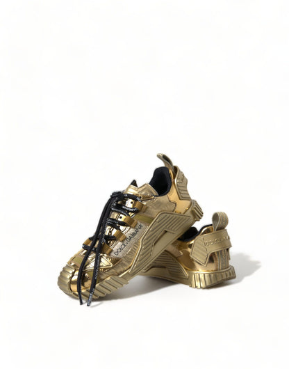 Dolce & Gabbana Gleaming Gold-Toned Luxury Sneakers Dolce & Gabbana