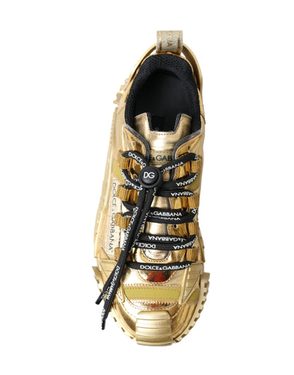 Dolce & Gabbana Gleaming Gold-Toned Luxury Sneakers Dolce & Gabbana