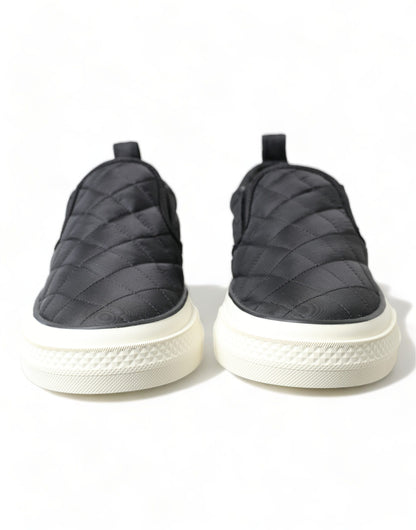 Dolce & Gabbana Elegant Quilted Black Canvas Sneakers Dolce & Gabbana