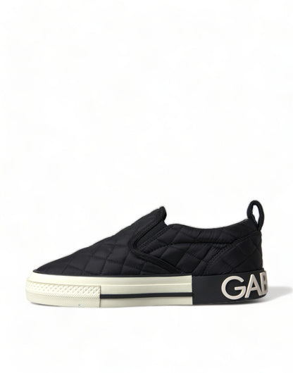 Dolce & Gabbana Elegant Quilted Black Canvas Sneakers Dolce & Gabbana