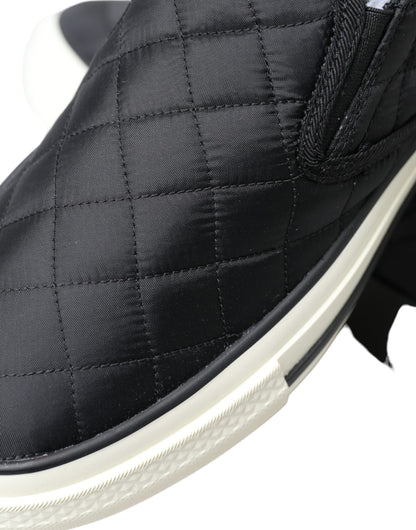 Dolce & Gabbana Elegant Quilted Black Canvas Sneakers Dolce & Gabbana