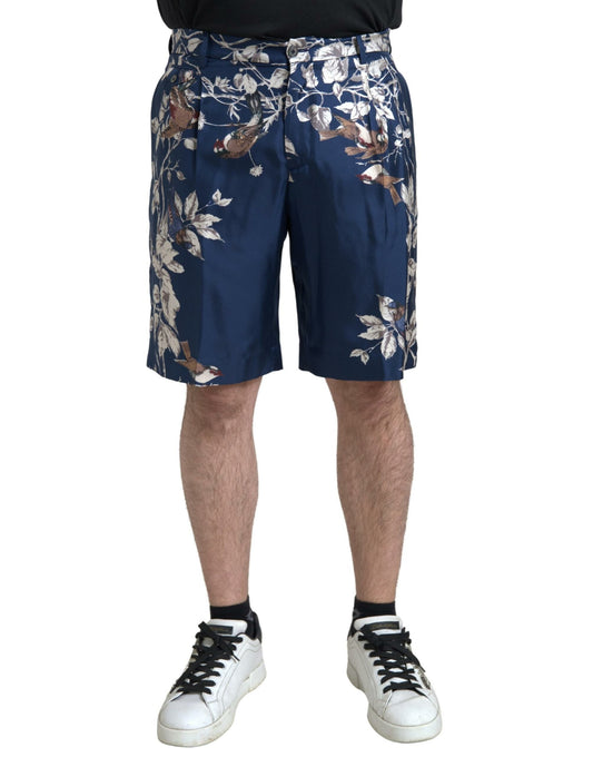 Dolce & Gabbana Silken Floral Bermuda Shorts in Blue Dolce & Gabbana