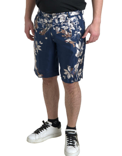 Dolce & Gabbana Silken Floral Bermuda Shorts in Blue Dolce & Gabbana