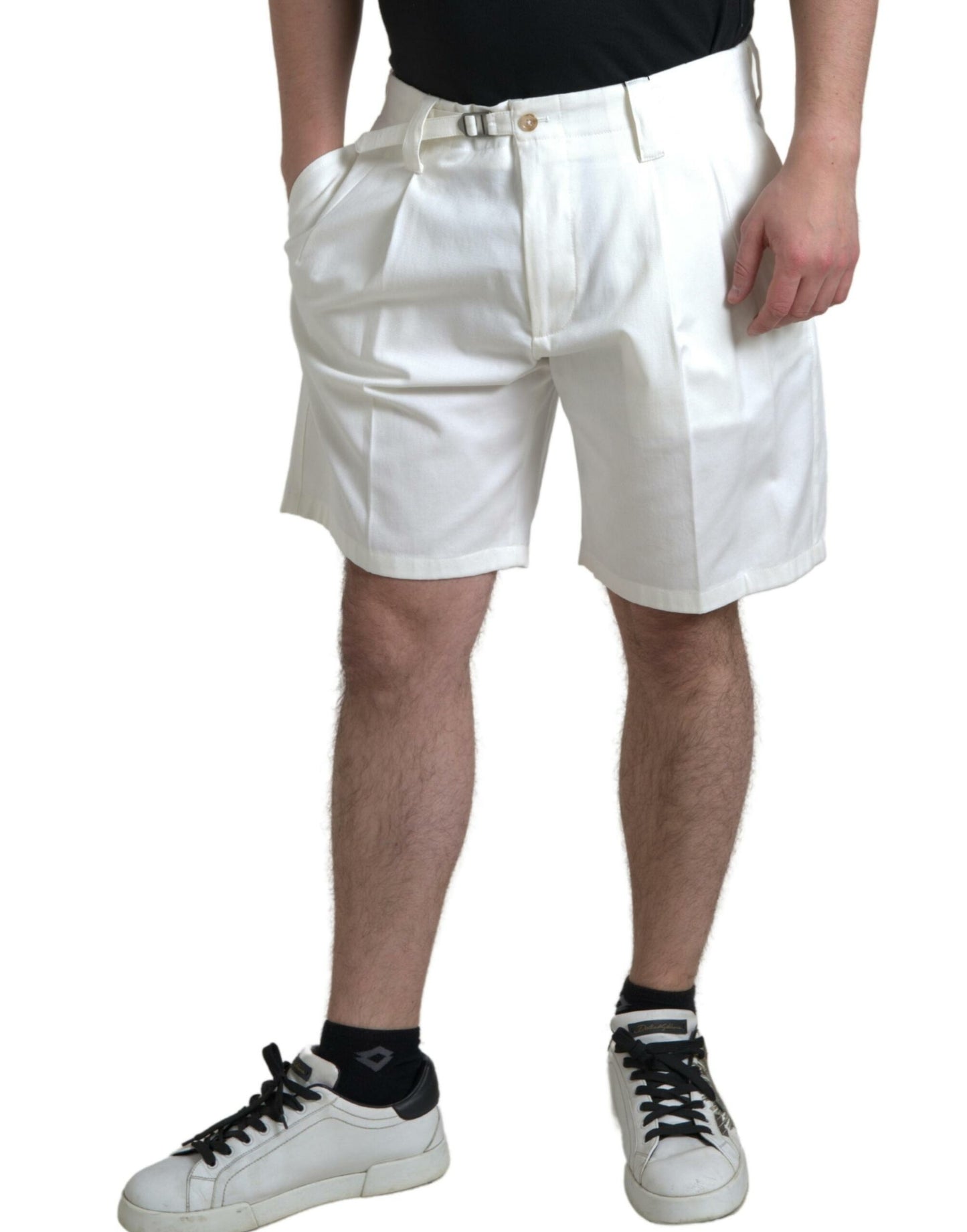 Dolce & Gabbana Elegant White Bermuda Denim Shorts Dolce & Gabbana