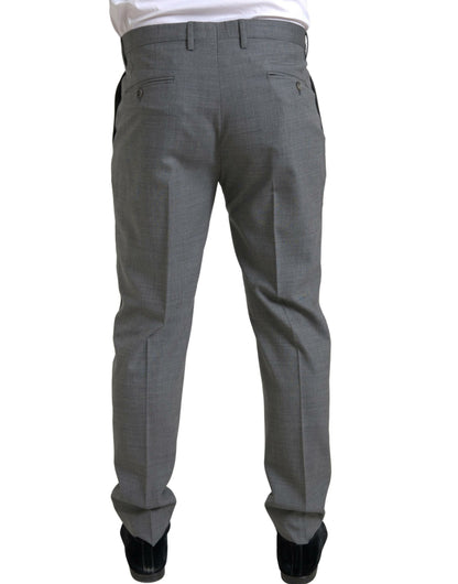 Dolce & Gabbana Elegant Skinny Wool Dress Pants in Grey Dolce & Gabbana