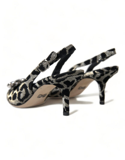 Dolce & Gabbana Crystal Leopard Slingback Heels Pumps Dolce & Gabbana