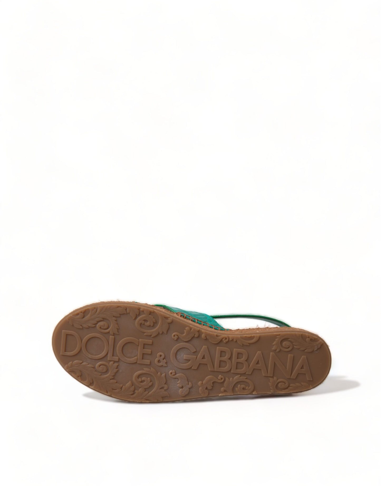 Dolce & Gabbana Elegant Green Espadrille Platform Sandals Dolce & Gabbana