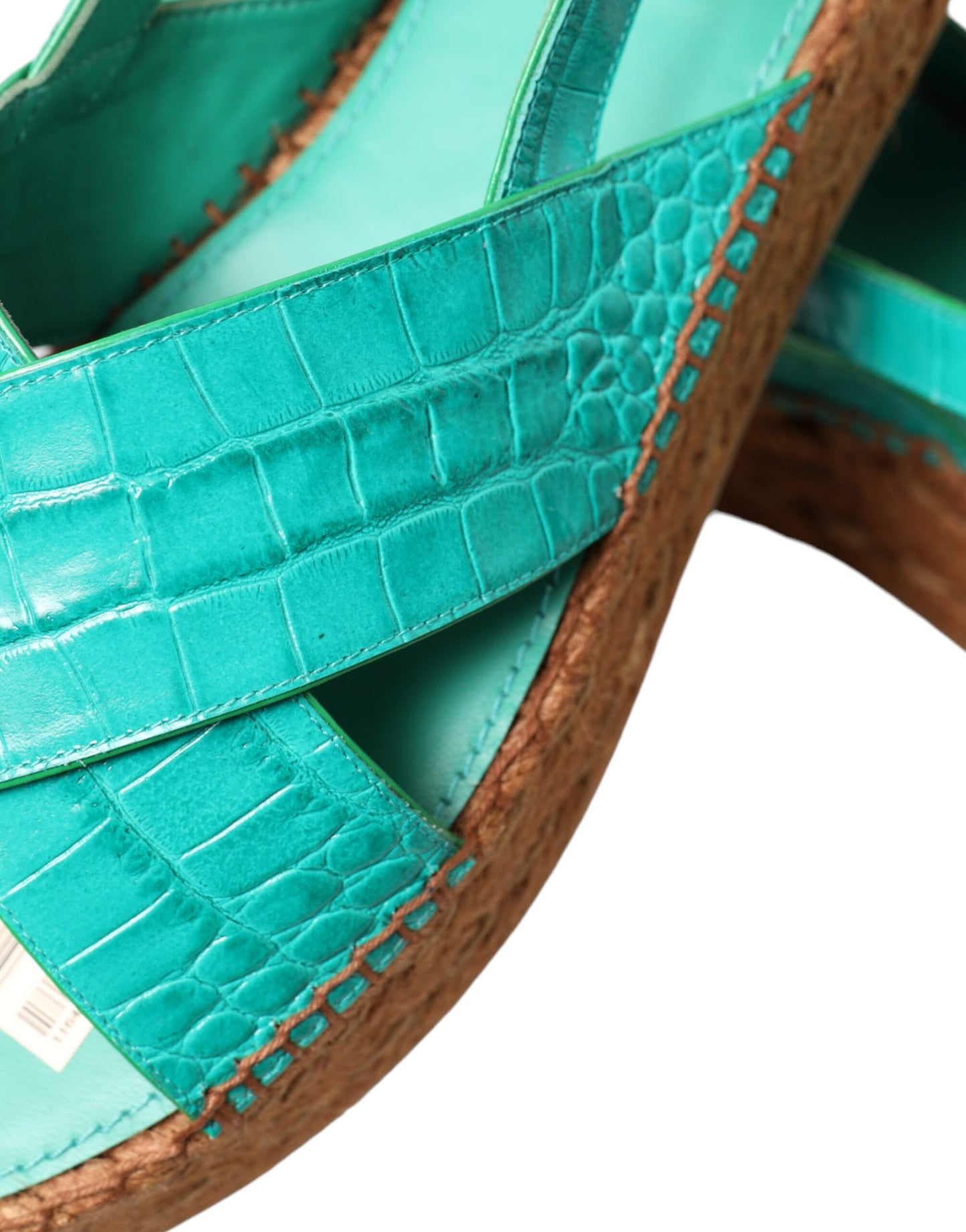 Dolce & Gabbana Elegant Green Espadrille Platform Sandals Dolce & Gabbana