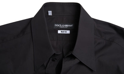 Dolce & Gabbana Elegant Slim Fit Black Cotton Dress Shirt Dolce & Gabbana