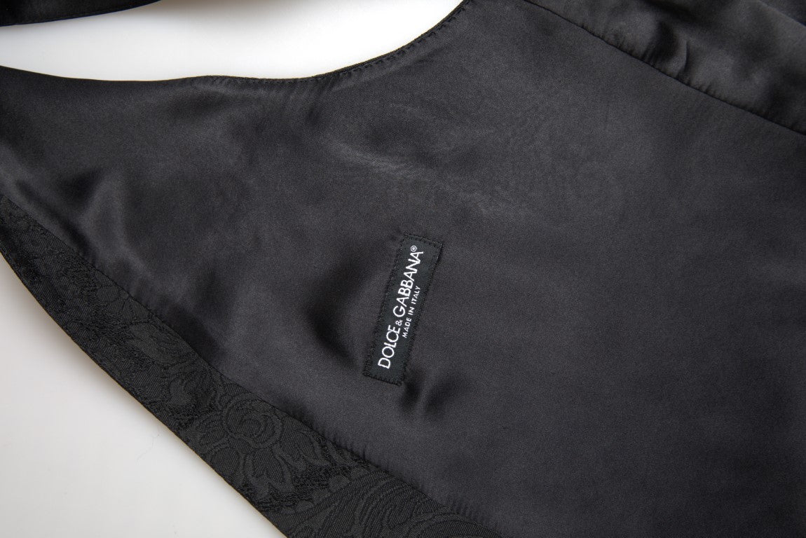 Dolce & Gabbana Elegant Black Formal Dress Vest Dolce & Gabbana