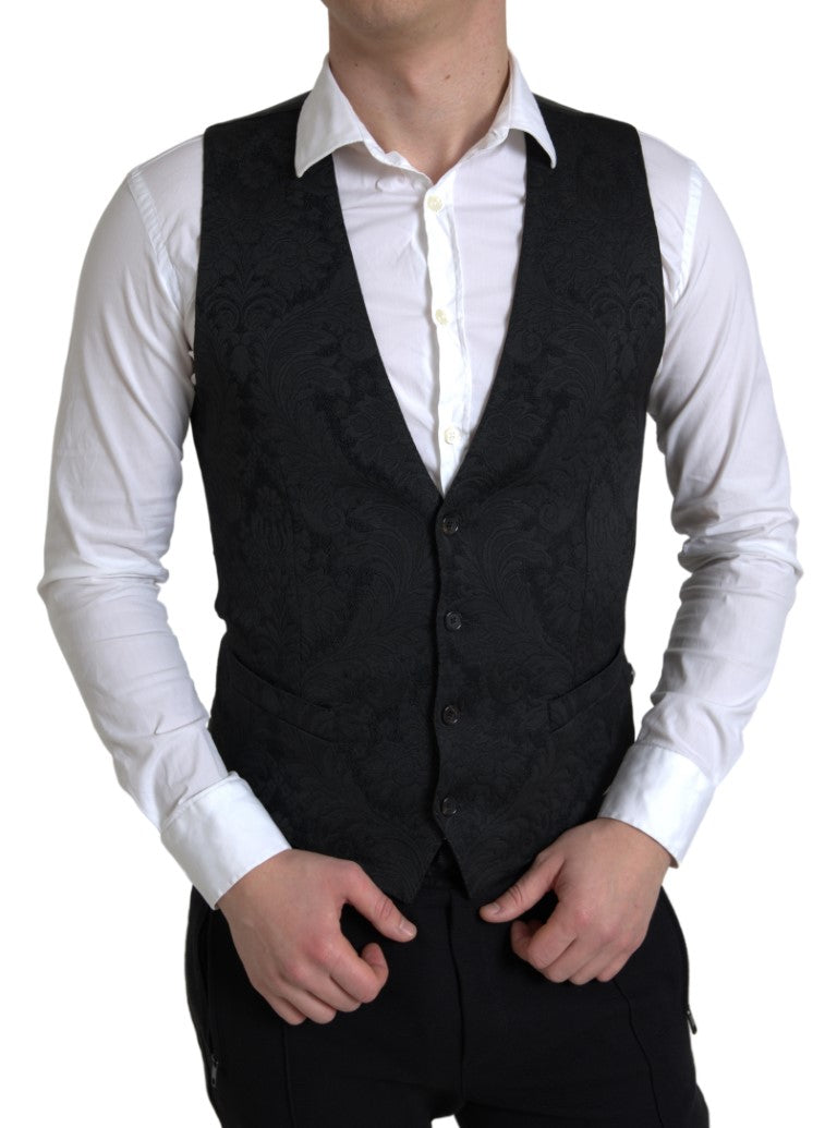 Dolce & Gabbana Elegant Black Formal Dress Vest Dolce & Gabbana