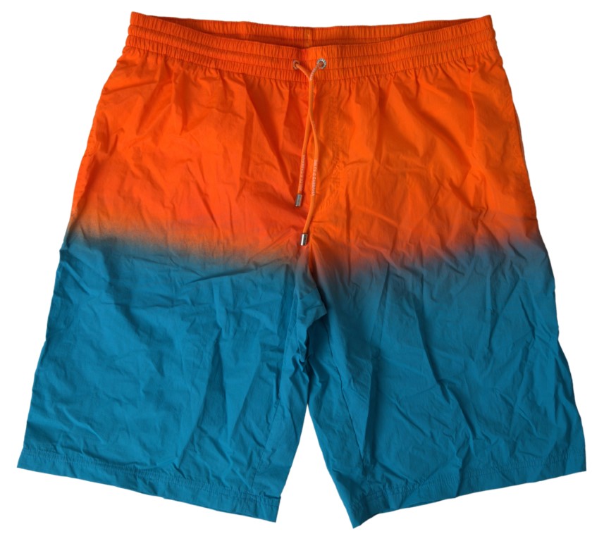 Dolce & Gabbana Gradient Effect Swim Shorts in Vibrant Orange Dolce & Gabbana