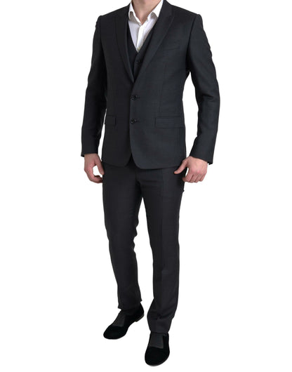 Dolce & Gabbana Elegant Black Martini Slim Fit 3-Piece Suit Dolce & Gabbana