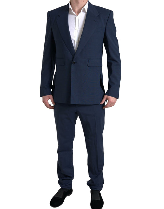 Dolce & Gabbana Elegant Slim Fit Blue Two-Piece Suit Dolce & Gabbana