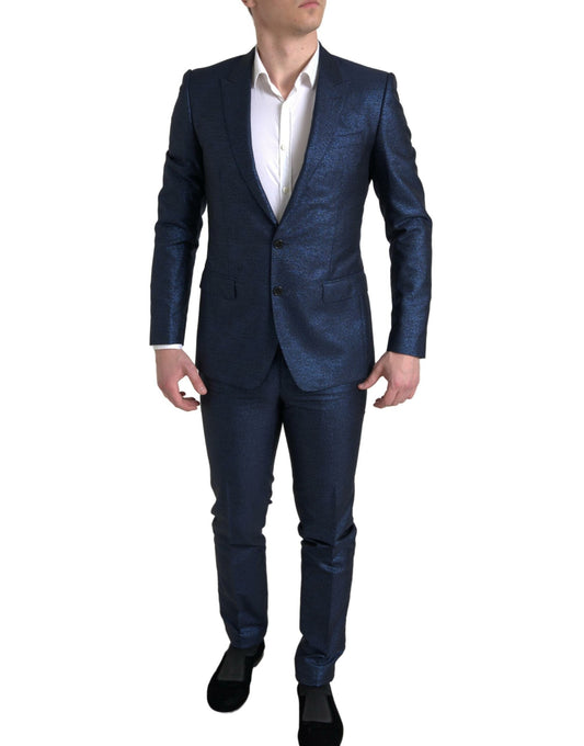 Dolce & Gabbana Metallic Blue Martini Slim Fit Suit Dolce & Gabbana