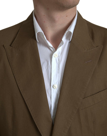 Dolce & Gabbana Elegant Brown Silk Blend Taormina Suit Dolce & Gabbana