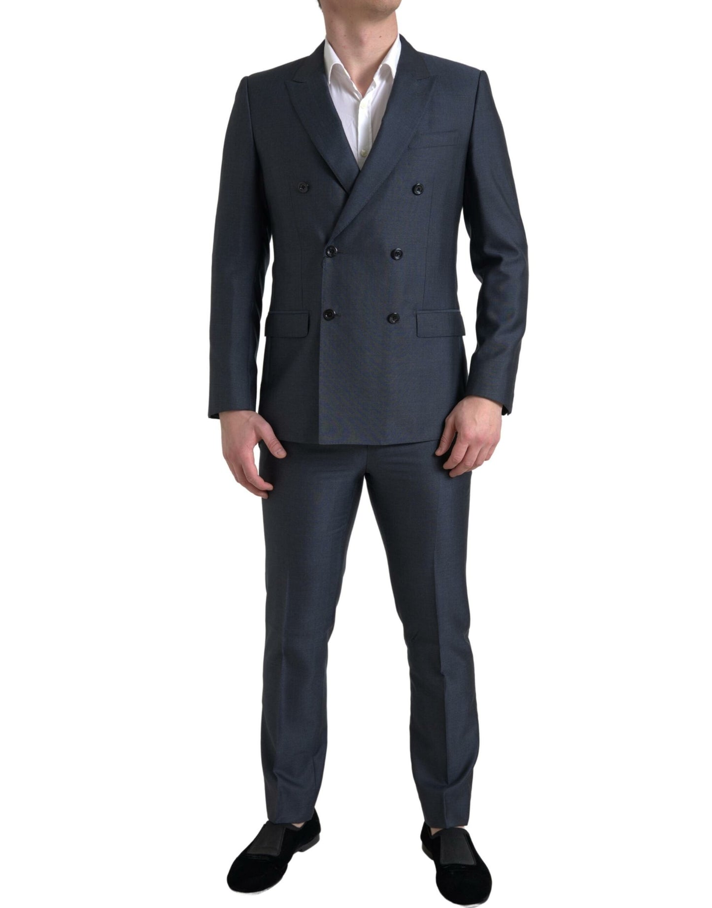 Dolce & Gabbana Elegant Blue Silk Blend Martini Suit Dolce & Gabbana