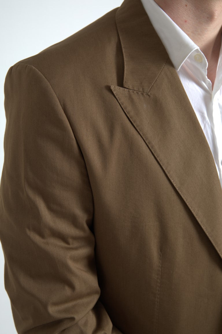 Dolce & Gabbana Elegant Brown Silk Blend Taormina Suit Dolce & Gabbana