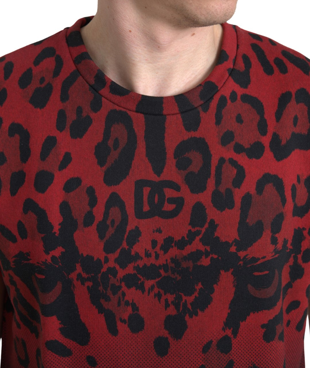 Dolce & Gabbana Red Leopard Print Cotton Tank Top Dolce & Gabbana