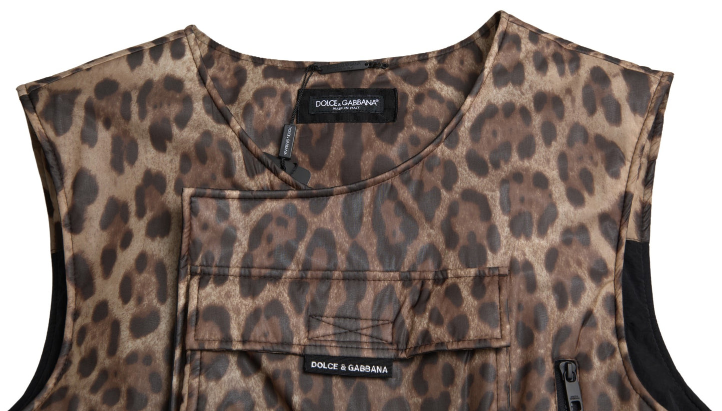 Dolce & Gabbana Silk Leopard Vest Exclusive Sportswear Dolce & Gabbana