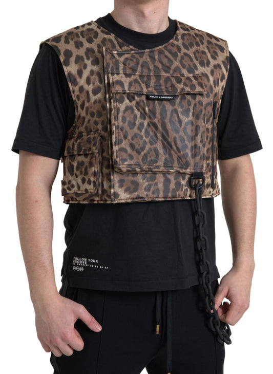 Dolce & Gabbana Silk Leopard Vest Exclusive Sportswear Dolce & Gabbana