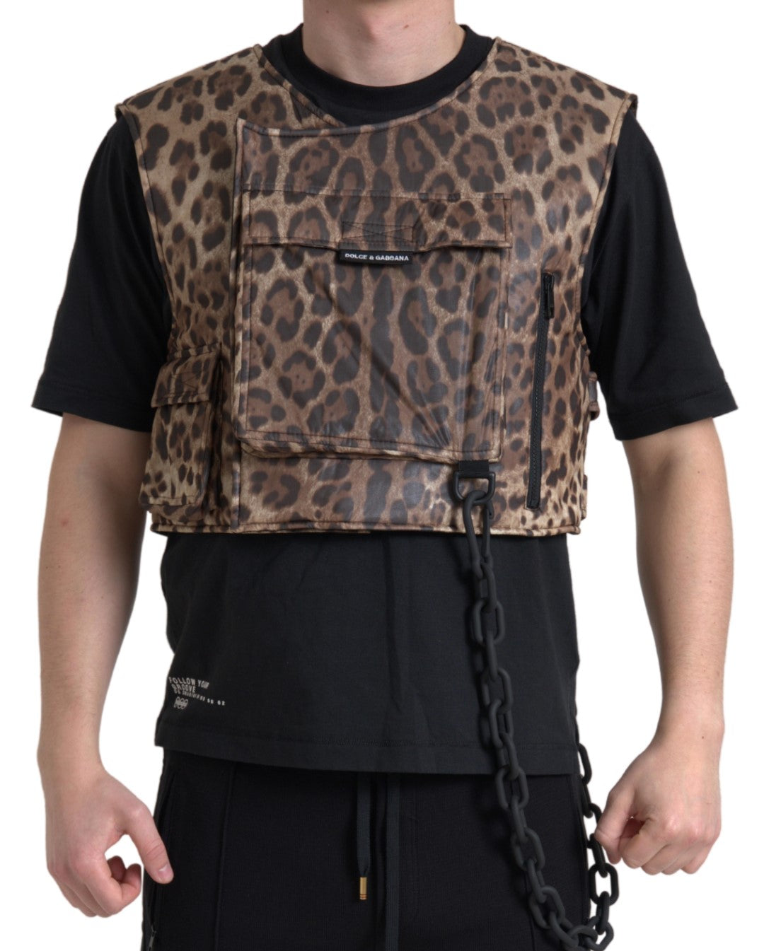 Dolce & Gabbana Silk Leopard Vest Exclusive Sportswear Dolce & Gabbana