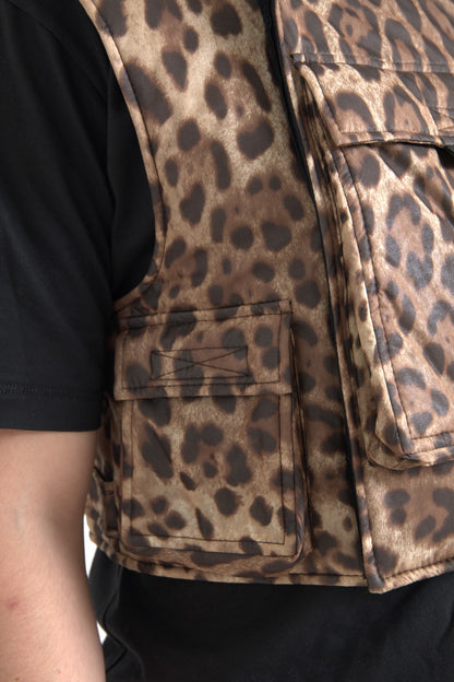 Dolce & Gabbana Silk Leopard Vest Exclusive Sportswear Dolce & Gabbana