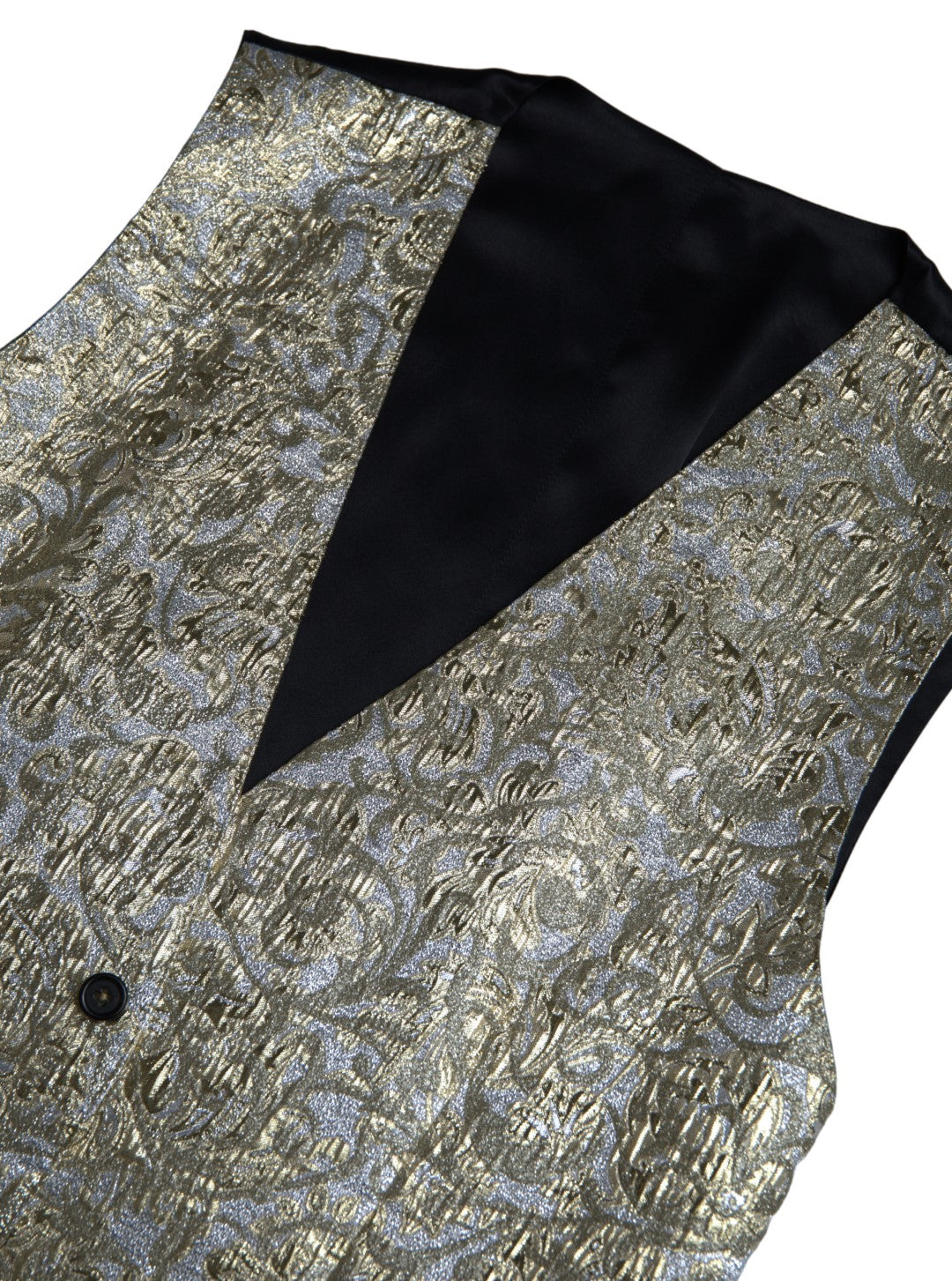 Dolce & Gabbana Elegant Gold Silk Formal Vest Dolce & Gabbana