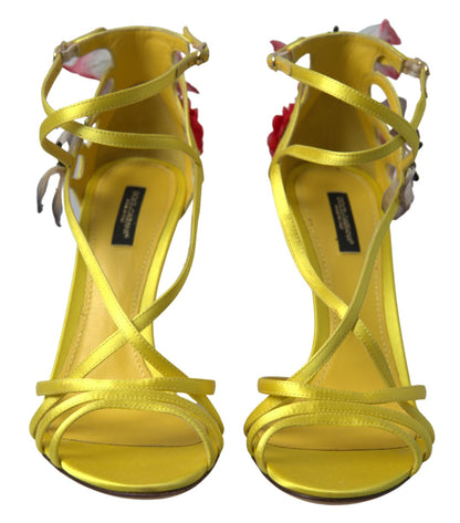 Dolce & Gabbana Enchanting Yellow Ankle Strap Sandals Dolce & Gabbana