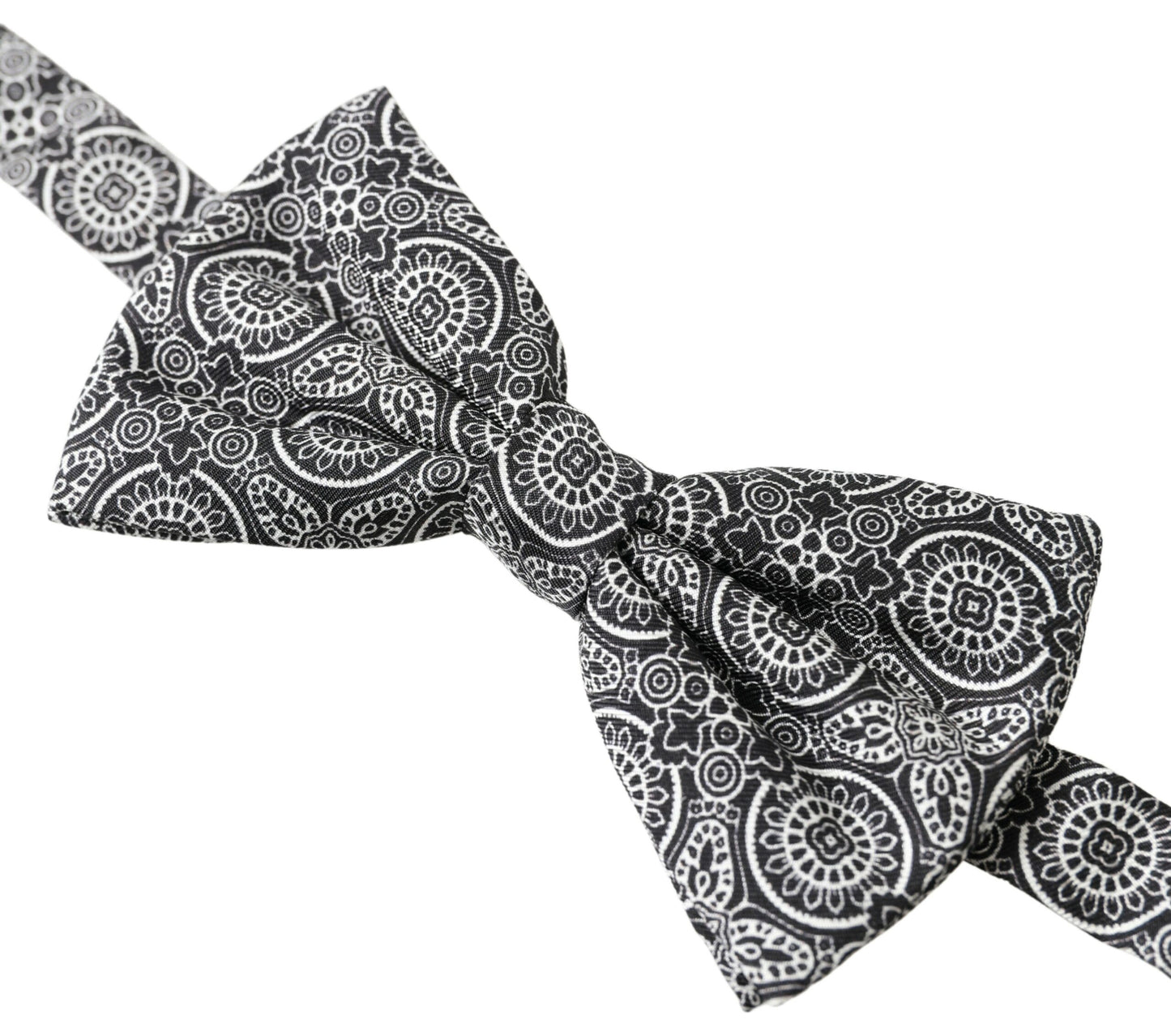 Dolce & Gabbana Elegant Black & White Silk Bow Tie Dolce & Gabbana