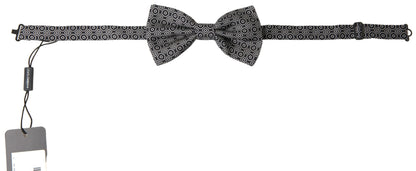 Dolce & Gabbana Elegant Black and White Silk Bow Tie Dolce & Gabbana